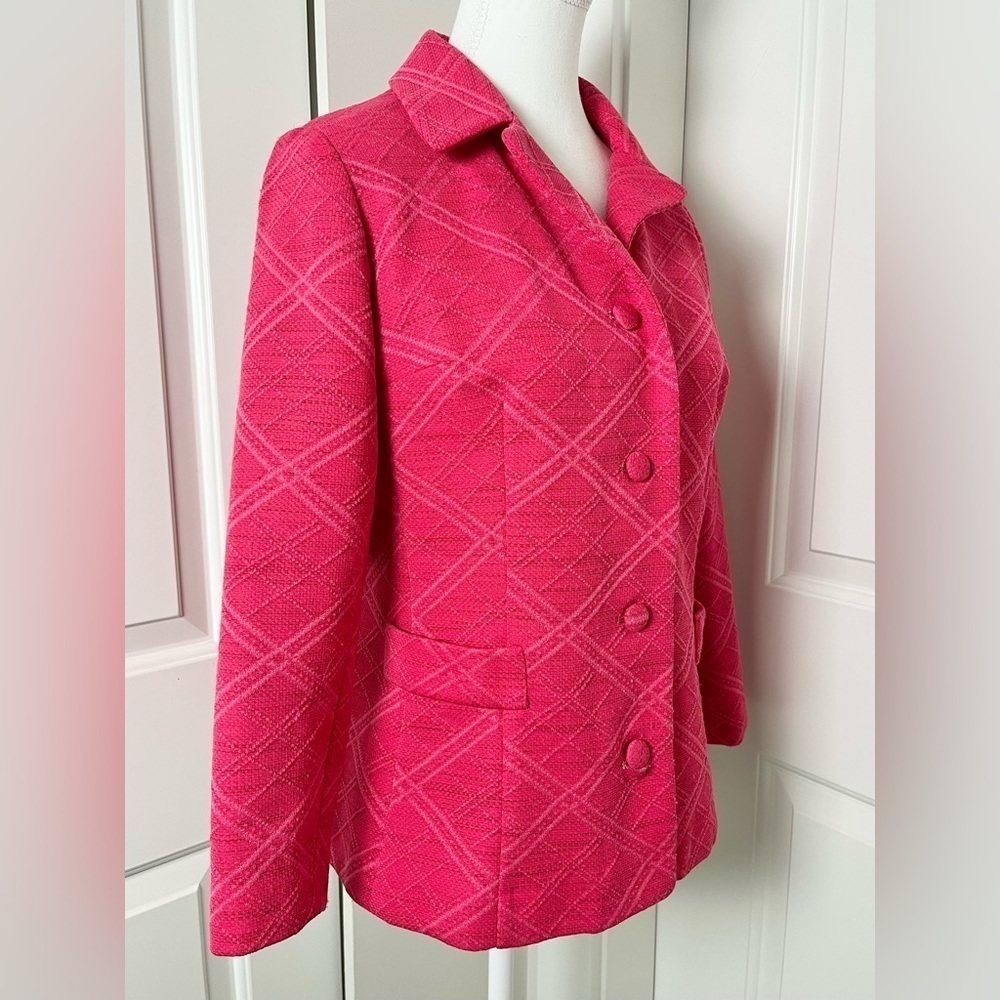 Vintage Charles Carroll Barbiecore Hot Pink Blazer - Size 12 - Picture 2 of 11